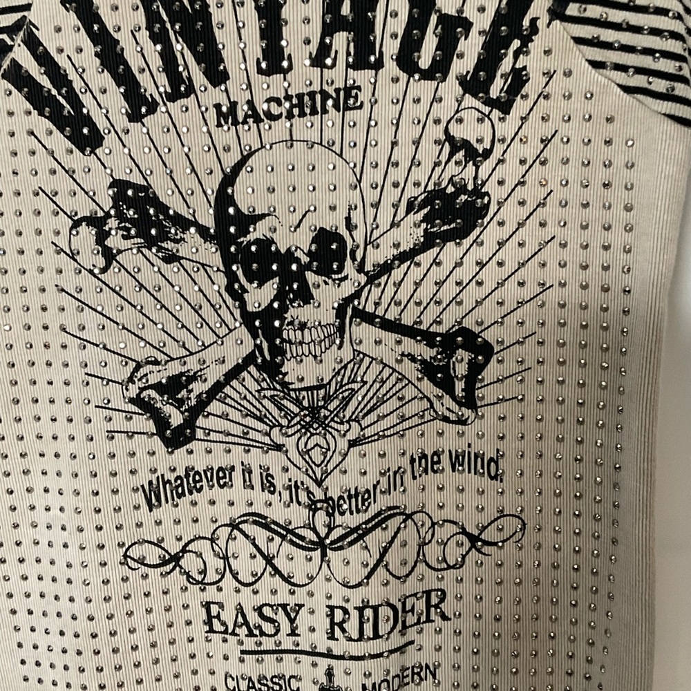 Voice of California Vocal Vintage Machine Easy Rider Studded Tan Tank Top Sz XL. - Picture 8 of 16